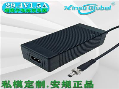 中國CCC認證29.4V心肺復蘇機鋰電池充電器日本PSE認證29.4V1.5A鋰電池充電器